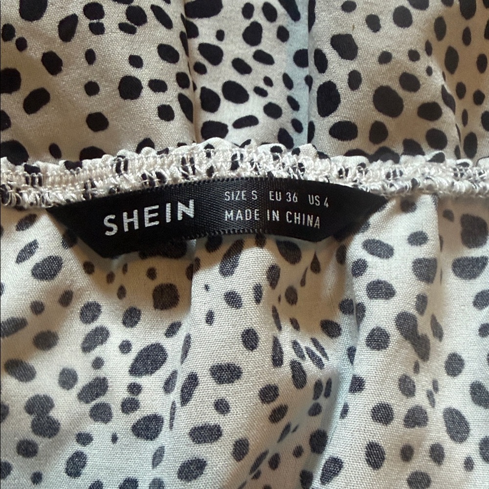 $ Clearance Sale $ Shein Black and White Dotted Halter Romper - Picture 3 of 4